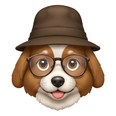 hatted dog with glasses  sticker