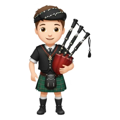 Scotch boy playing bag pipe sticker