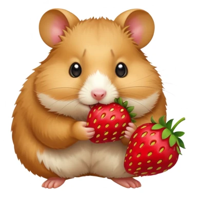 hamster eating strawberries sticker