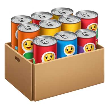 canned food in a box sticker