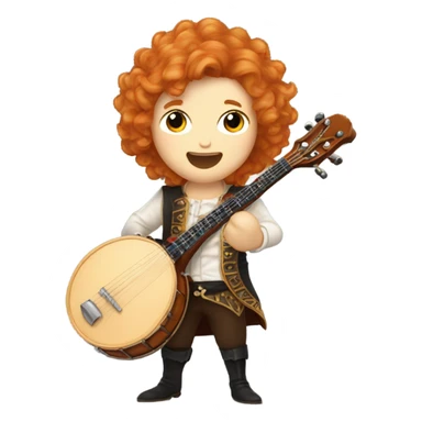 Vivaldi ginger wig chibi standing banjo  sticker