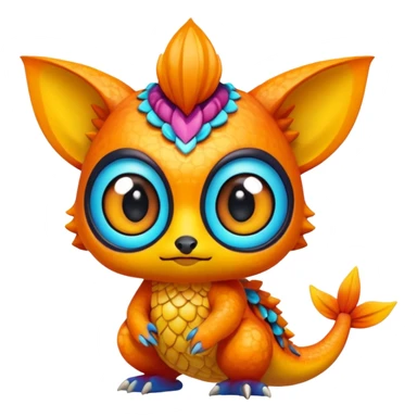 Exotic chibi Fakémon-creature sticker