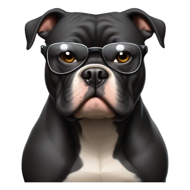 99% Black American Bully with tinted glasses sticker