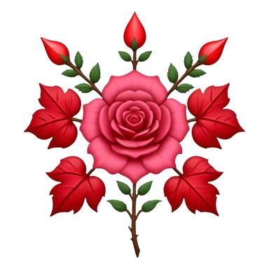 brasão medieval rosa de sangue vermelha sticker