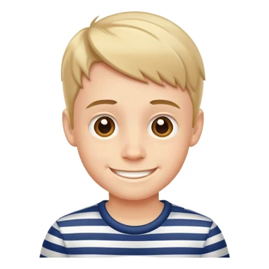 smiling boy in striped shirt sticker