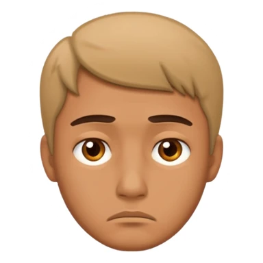 Make a sad face that has a body which is a man sticker