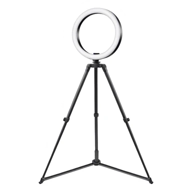 white glowing ring light on white tripod sticker