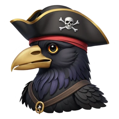 raven with a pirate hat 128x128 sticker