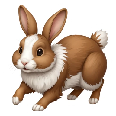 High resolution of a running farm rabbit sticker