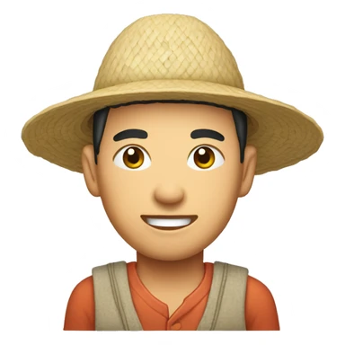 asian rice farmer sticker