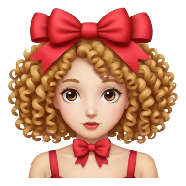 Uma mulher cabelo cacheado com um laço  sticker