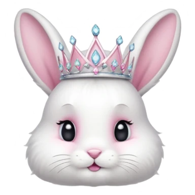 Rabbit King – fluffy white bunny with a small diamond tiara, standing
 sticker