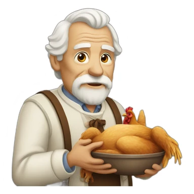 old man married to chicken sticker