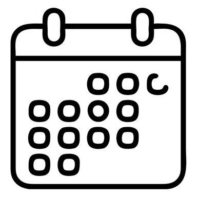 calendar page showing one month with a few highlighted dates sticker