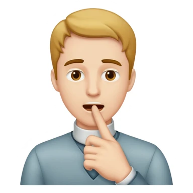 Guy pointing at throat  sticker