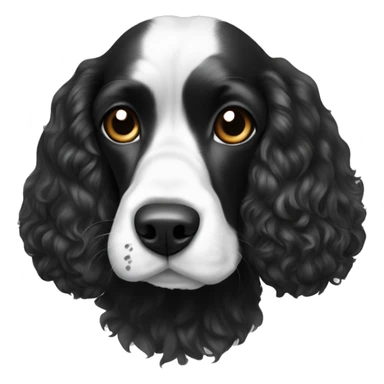 black and white cocker spaniel with nose spots sticker