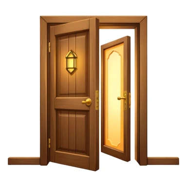 open door with a shining interior sticker