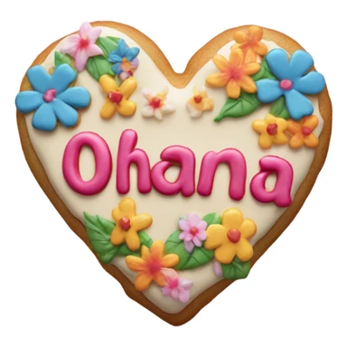 Cookie heart with ohana sticker