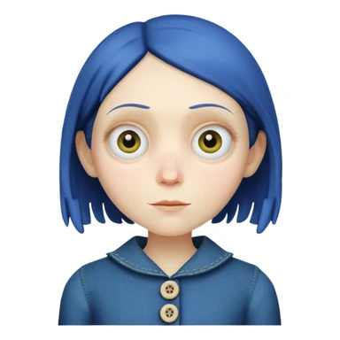 Coraline with button eyes sticker
