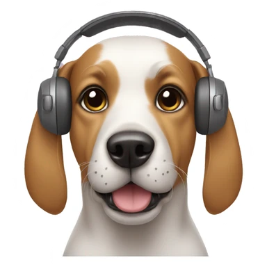 Dog wearing a headphone sticker