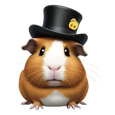 Guinea pig wearing a top hat sticker