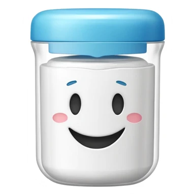 Round pack of white dental floss with no emojis sticker