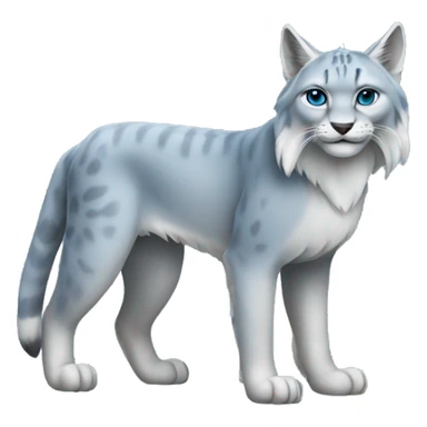 A blue lynx full body and short tail sticker
