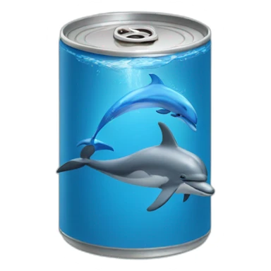 blue can with dolphin sticker
