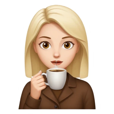 Woman drinking coffee and The edges of the eyes are wide open. sticker