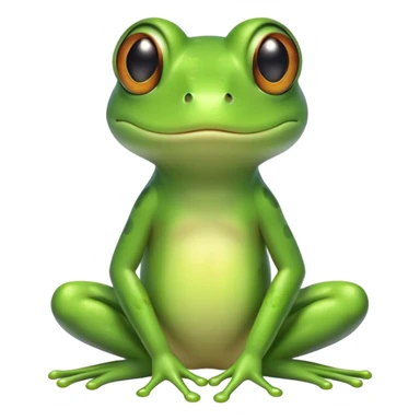 cute green frog with visible legs sitting sticker