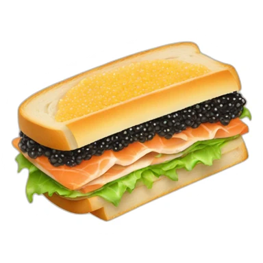 Sandwich with caviar sticker
