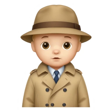 bear baby detective sticker