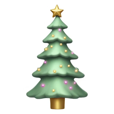 Sage green Christmas tree with baby pink lights and suttle gold star on the top sticker