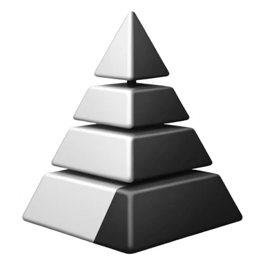 2D triangle with squares stacking up inside to demonstrate a social hierarchy (all black and white) sticker