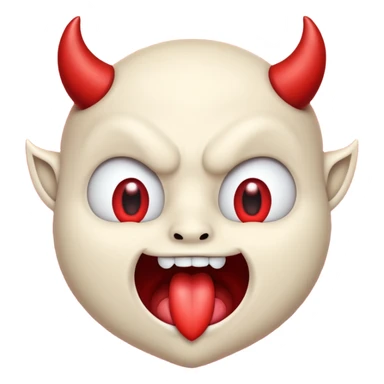 Devil's face? With heart-shaped eyes. An open, drooling mouth. sticker