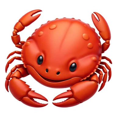 Meme-Worthy Cute Sleeping Red Crab Portrait Emoji, Head resting peacefully with a contented smile, showcasing a robust, vivid scarlet carapace and softly closed eyes in serene slumber, Simplified yet adorably endearing features, highly detailed, glowing with a soft, drowsy ocean light, high shine, relaxed and utterly lovable, stylized with an air of playful laziness, soft glowing outline, capturing the essence of a sleeping red crab that feels destined to become the next viral icon of adorable rest! sticker