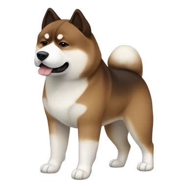 Akita American brown and dark brown with white The snout is dark sticker