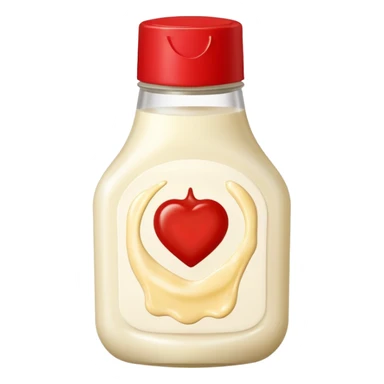 una bustina monoporzione di maionese e una ketchup da 10 ml nella stessa emoji sticker
