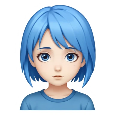 Anime girl with blue hair and big eyes sticker