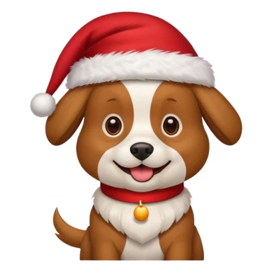 a dog wearing a christmas hat sticker