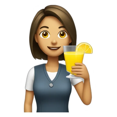 server serving yellow drink sticker