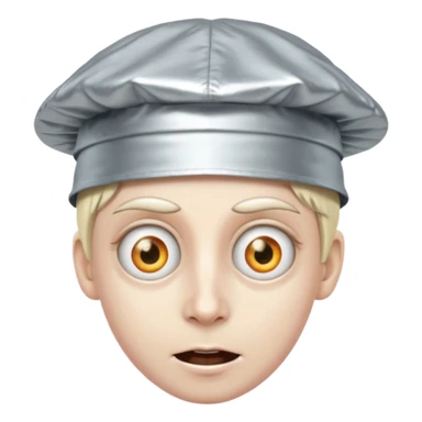 foil hat crazy eye sticker