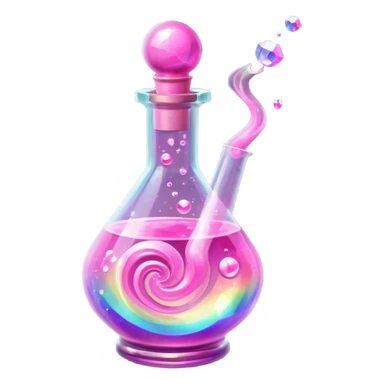 pink Magic Fantasy Potion, Glass Low Poly sticker