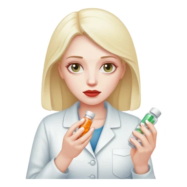 White Woman taking pills sticker