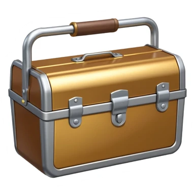 3D Brown golden toolbox empty sticker