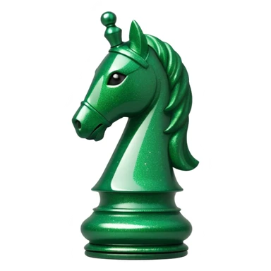 green glitter chess piece knight sticker