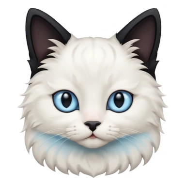 white cat with black fur on ears and little bits and parts of beige with baby blue eyes sticker