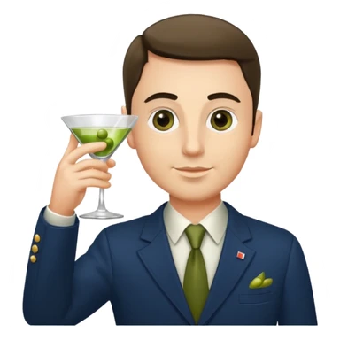 Emoji of a guy respectfully saluting by rising glass of martini cocktail like this 🍸 sticker