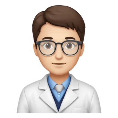 A researcher in a white coat sticker