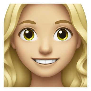 smiling blonde girl portrait with braces and green eyes sticker